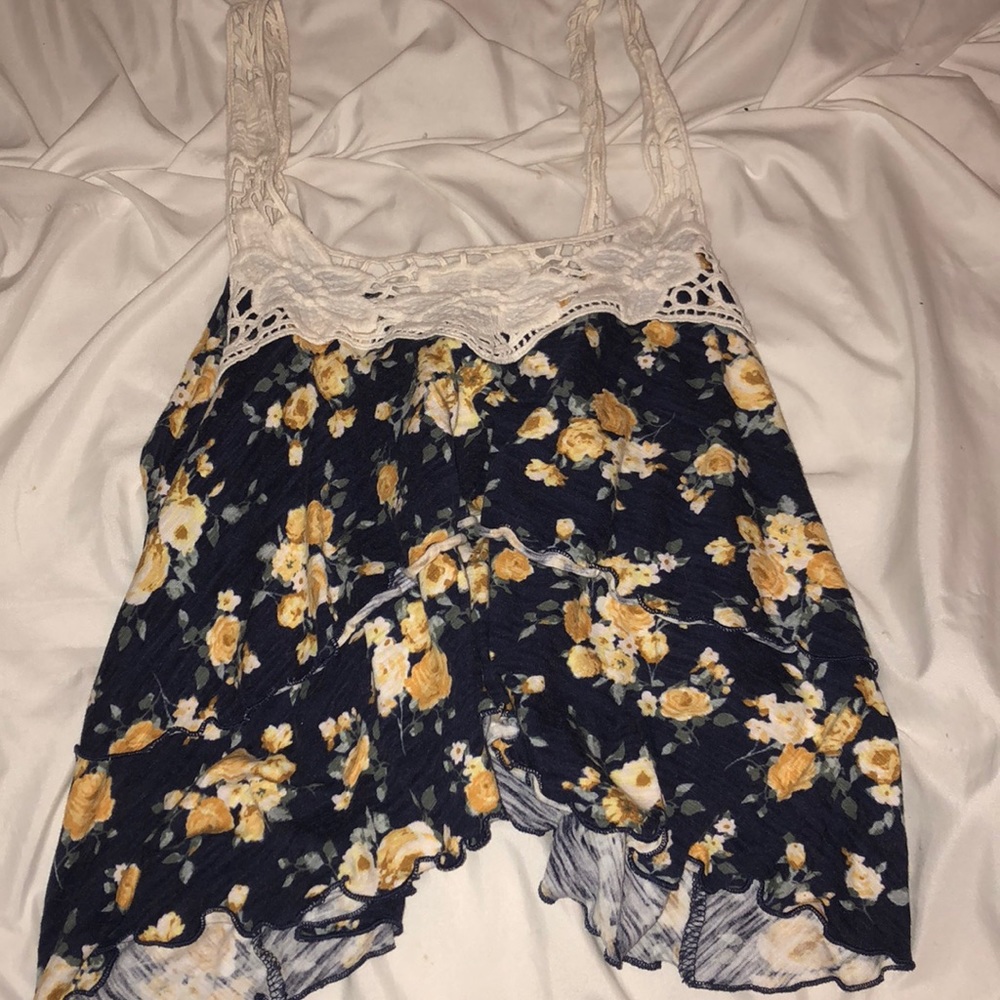 frilly flowered crop top.